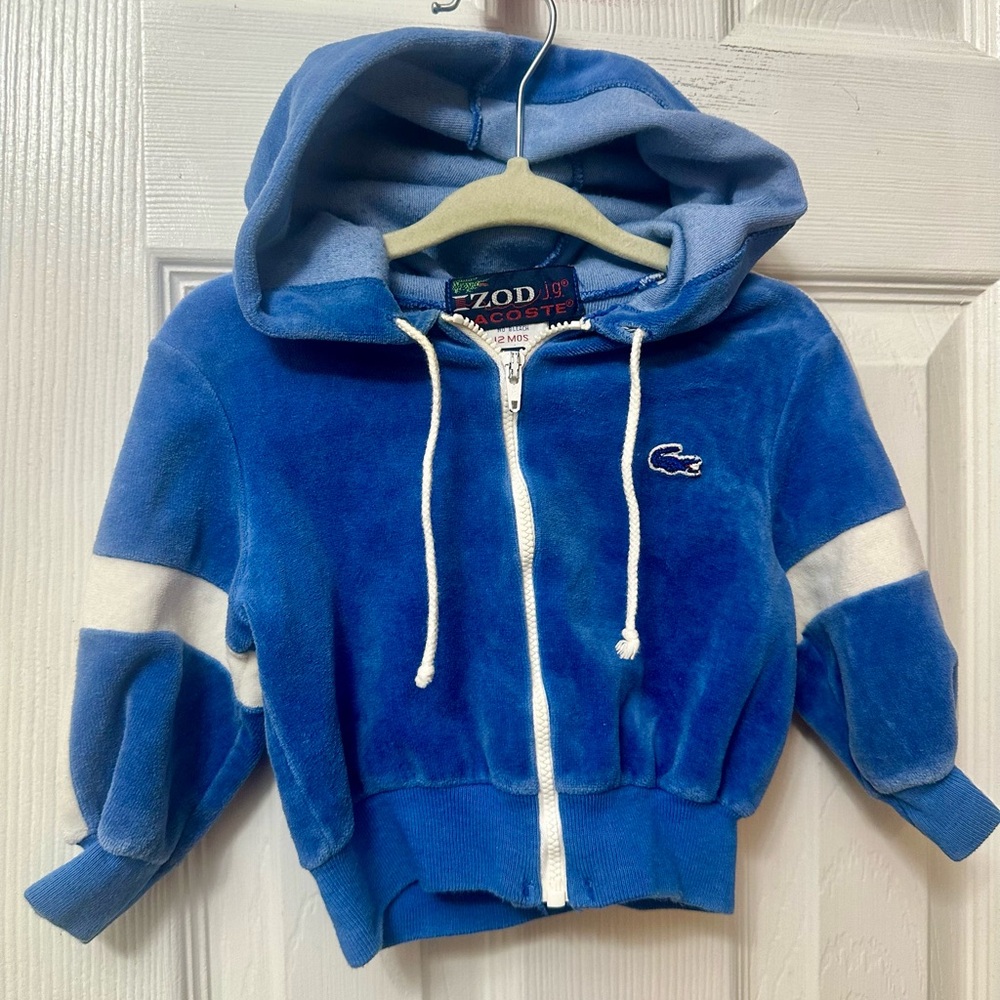 VINTAGE Lacoste x IZOD Collab Baby Zip Up Hooded Sweatshirt, 12M